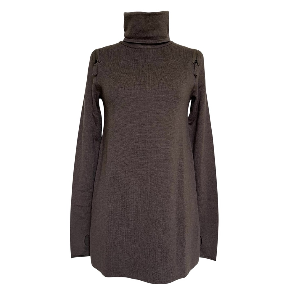 Annette Goertz Gortz Gray Long Sleeve Turtleneck Sweater Tunic Top Merino Wool S